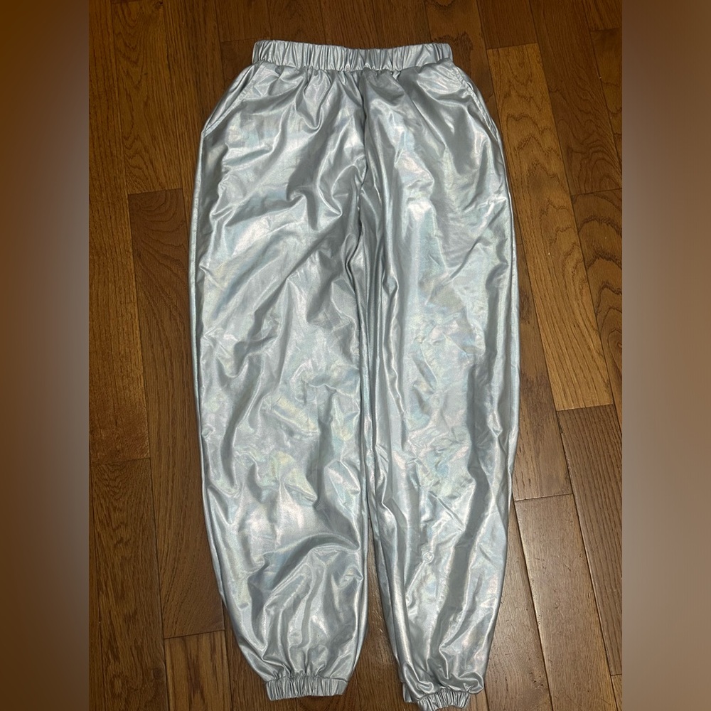 Silver Metallic Pants